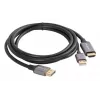 Lanberg CA-HDDP-20CU-0018-BK video kabeļa adapteris 1.8 m DisplayPort HDMI + USB melns, sudraba