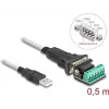 DeLOCK Adapteris USB 2.0 Type-A uz seriālo RS-422/485 spraudnis 6 kontaktu spaiļu bloks 0,5 m