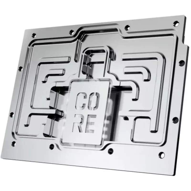 Grafikas kartes ūdens bloks Alphacool Core RX 9070 XT Hellhound+ Transparent Chrome ar aizmugures plāksni