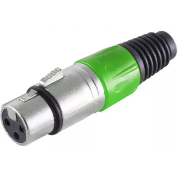 XLR savienotājs ShiverPeaks BS55022-G zaļš — 3 kontaktu vīrišķais audio savienotājs