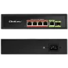Ethernet PoE komutators QOLTEC 52296 — 4x RJ45 PoE porti, 1x RJ45 uplinks