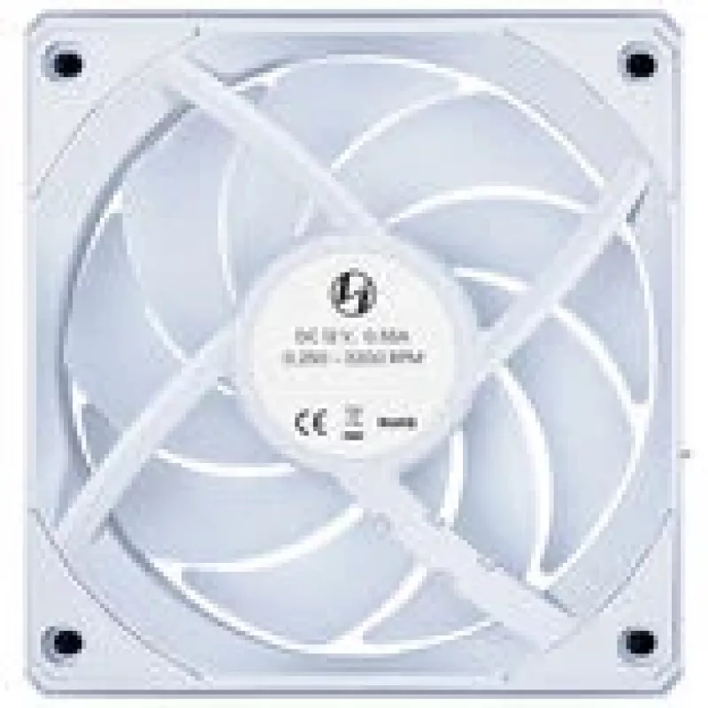 120mm Lian Li UNI FAN 12CL1W3W balts bezvadu korpusa ventilators — 120mm, saderīgs ar PWM centrmezglu, modulārs