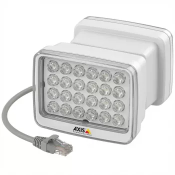 AXIS T90D35 PoE W-LED Apgaismotājs - Infrasarkanais apgaismotājs - Iespējama montāža pie griestiem, uz staba, piemērots montāžai pie sienas - Iekštelpu zona, Āra zona - Balta, Sudraba - AXI