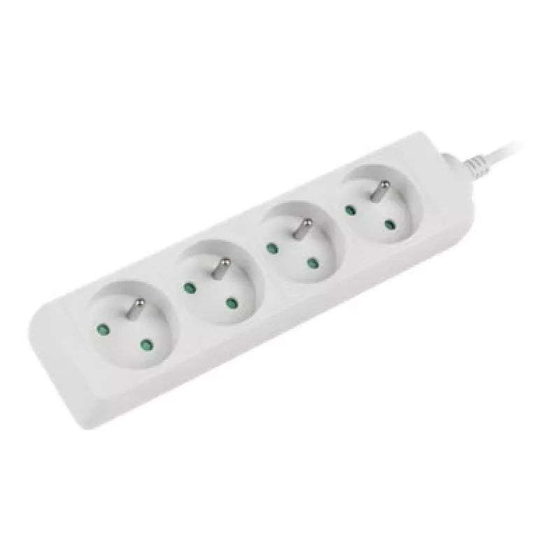 Pagarinātājs 1,5 m, balts, 4 kontaktligzdas, vads no masīva vara