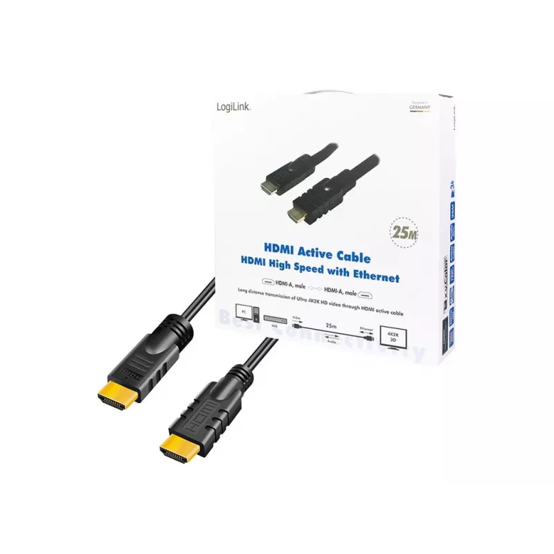 LogiLink CHA0025 HDMI kabelis 25 m HDMI Type A (Standarta) Melns