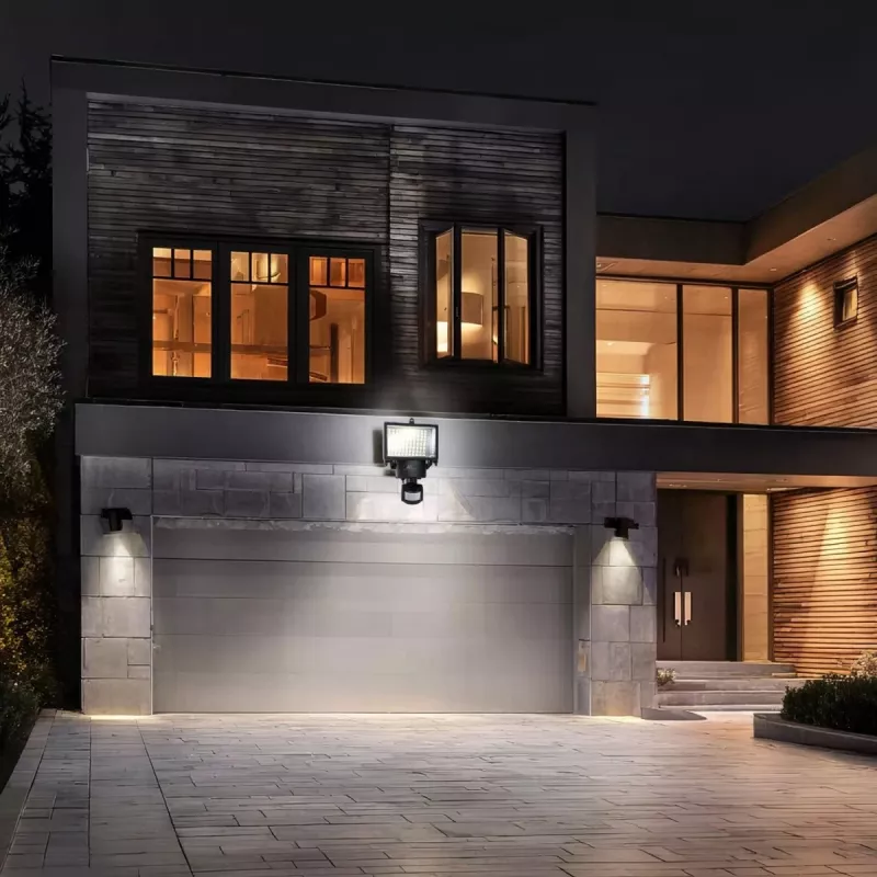 Maclean MCE442 saules lampa LED prožektors ar kustības sensoru, prožektors uzstādīšanai pie sienas, krēslas sensors, IP44, 6W, 6000K