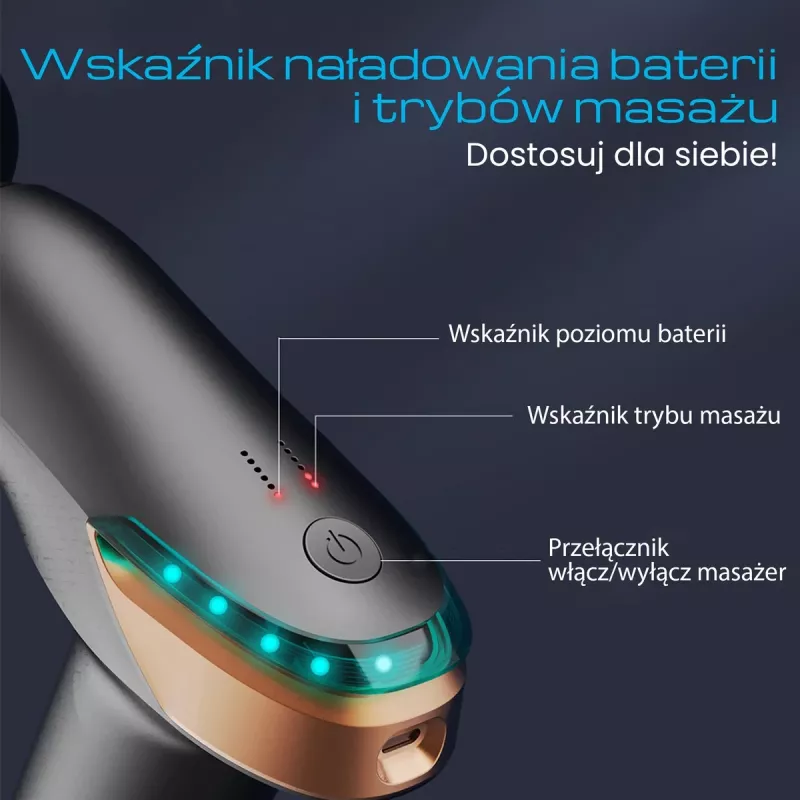 Masāžas pistole Extralink MSG-02-LITE 3200 RPM 6 uzgaļi