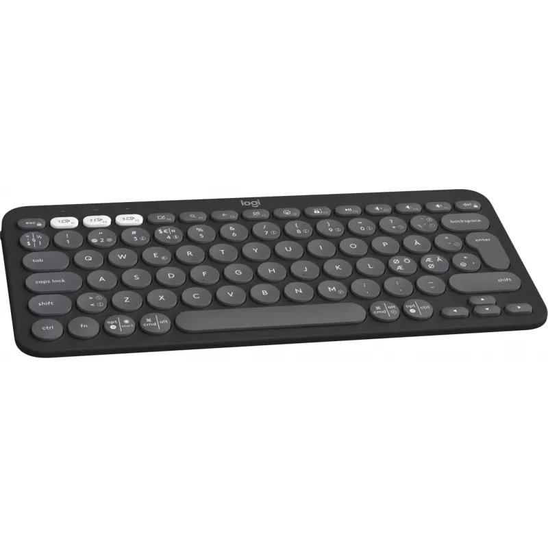 Logitech Pebble Keys 2 K380s - Tastatūra - Bezvadu - Bluetooth LE - QWERTY - Ziemeļvalstu (dāņu/somu/norvēģu/zviedru) - toņu grafīta (920-011879)