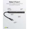 Goobay Slim 5-Portu USB centrmezgls, USB-C™ uz USB-C™/USB-A, USB 3.2 (74460)