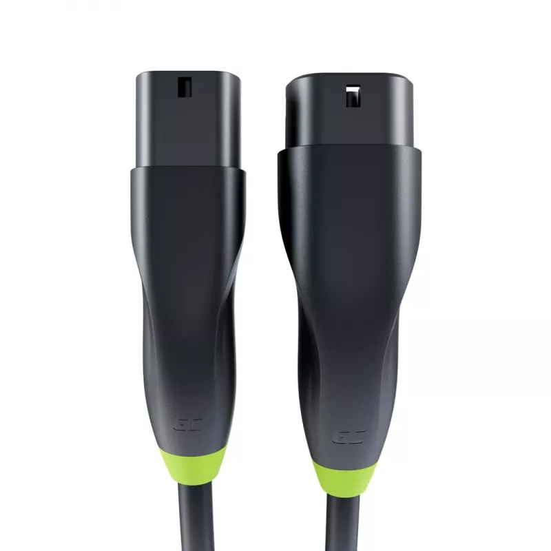 Uzlādes kabelis zaļa Cell EVKABGC03 — Type 2, 5 m, 11 kW, elektromobiļiem