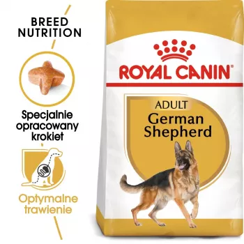 Sausā suņu barība Royal Canin German Shepherd Adult, 11 kg — liela šķirne, mājputnu gaļa, 24% olbaltumvielu, 19% tauku