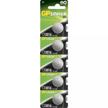 GP Batteries CR2016 litija elements - litija - pogveida - 3 V (060.2016C5)