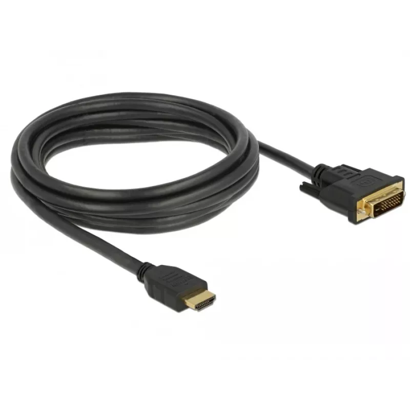 Video kabeļa adapteris DeLOCK 85655 3m HDMI Type A DVI Melns