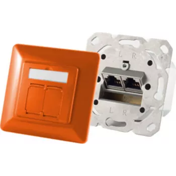 Kontaktligzda 2 x RJ-45 ShiverPeaks S/CONN 74280-O Cat6a 500 MHz oranža matēta metāla