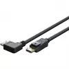kabelis DisplayPort Plug 90° > DisplayPort Plug, 8K / 144Hz (Melns, 2 Meter, 1 Plug 90° side-angled, 54 Gbit/s, DisplayPort 2.0 / 2.1)