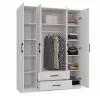 Topeshop ROMANA 160 BIEL KPLB bedroom wardrobe/closet 11 shelves 4 durvis(s) balts
