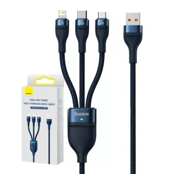 USB kabelis Baseus CASS030003 1,2 m USB A USB C/Micro USB-A/Lightning zils