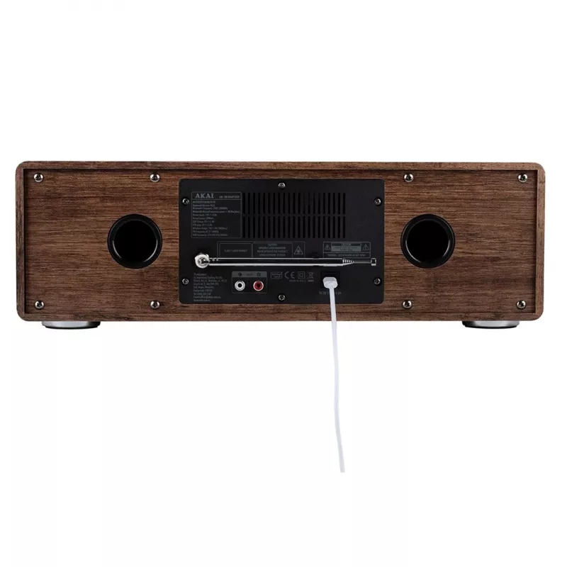 Mikro Hi-Fi sistēma AKAI AM-100 RHAPSODY — kompakta audio mini sistēma ar integrētu pastiprinātāju un CD/USB atskaņošanu
