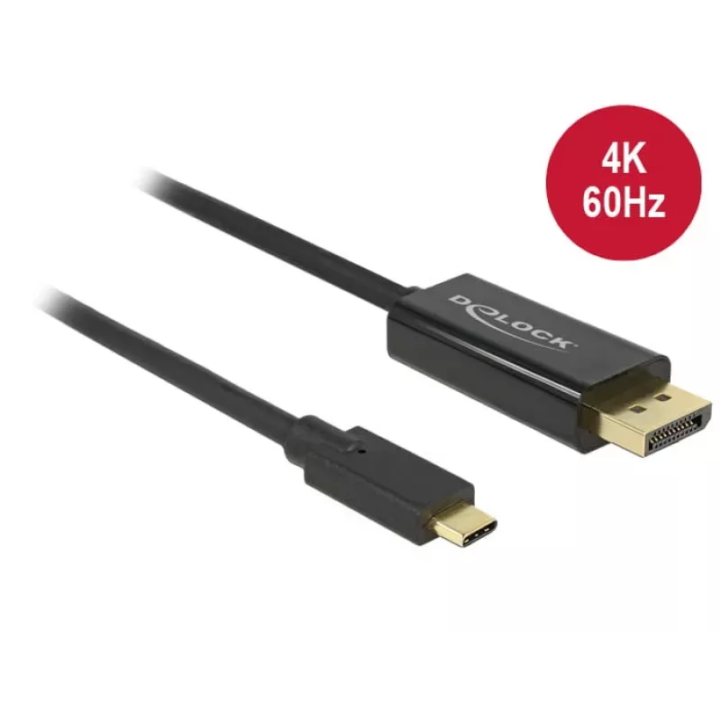 DeLOCK 85256 video kabeļa adapteris 2 m USB Type-C DisplayPort Melns