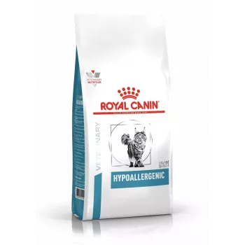 Sausā kaķu barība Royal Canin Hypoallergenic 400 g — veterinārā diēta pieaugušiem kaķiem ar barības jutīgumu, mājputnu garša