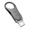 USB zibatmiņa Silicon Power C80 128GB USB 3.2 Gen 1 (Type-A / Type-C) titāna krāsā