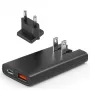 Choetech PD6011 PD65W GaN plāns USB-A+C mini lādētājs (melns)