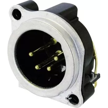 Neutrik NC4MBH - XLR - melns - bronza - misiņš - metāls - poliamīds - tērauds - cinks - misiņš - IP40 - 1,5 V (NC4MBH)