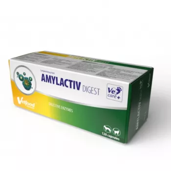 Vetfood Amylactiv gremošanas uztura bagātinātāja kapsulas suņiem un kaķiem, 120 kapsulas, papildbarība, 100 g