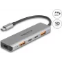 DeLOCK 64302 klēpjdatora dokstacija ar vadu USB 3.2 Gen 2 Type-C, pelēka, 95 W