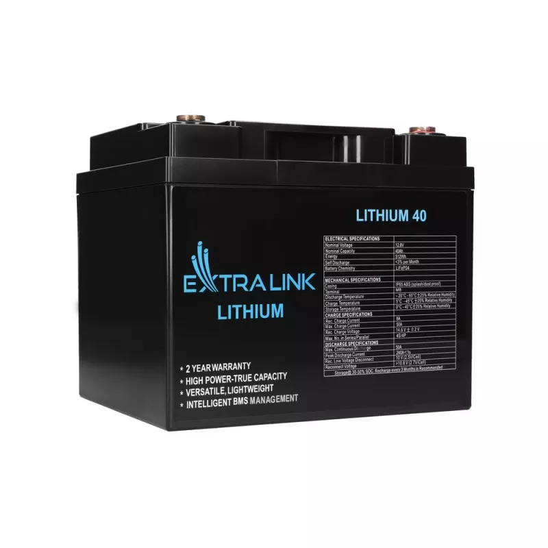Extralink Akumulators LiFePO4 40AH 12.8V BMS Baterija 40000 mAh