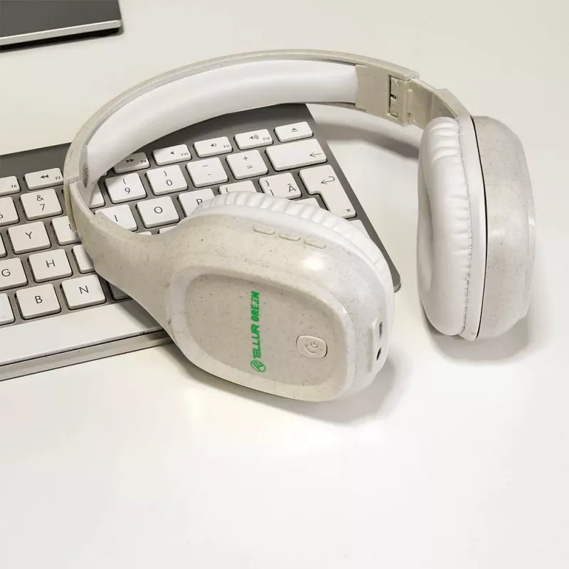Tellur zaļa Bluetooth pārlika austiņas Pulse salokāmas krēmkrāsas TLL511441