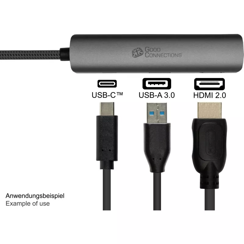 USB Type-C centrmezgls Alcasa HUB-C002A 5000 Mbit/s HDMI USB 3.0