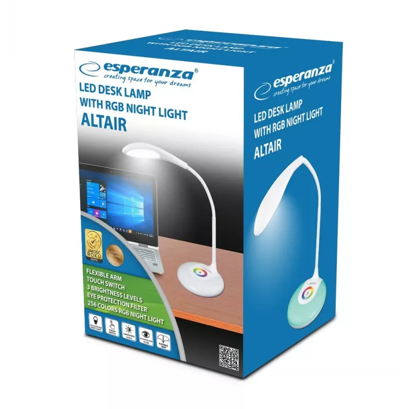 Esperanza ELD102 galda lampa ar nemaināmu(-iem) spuldzi(-ēm) 3 W LED, balta