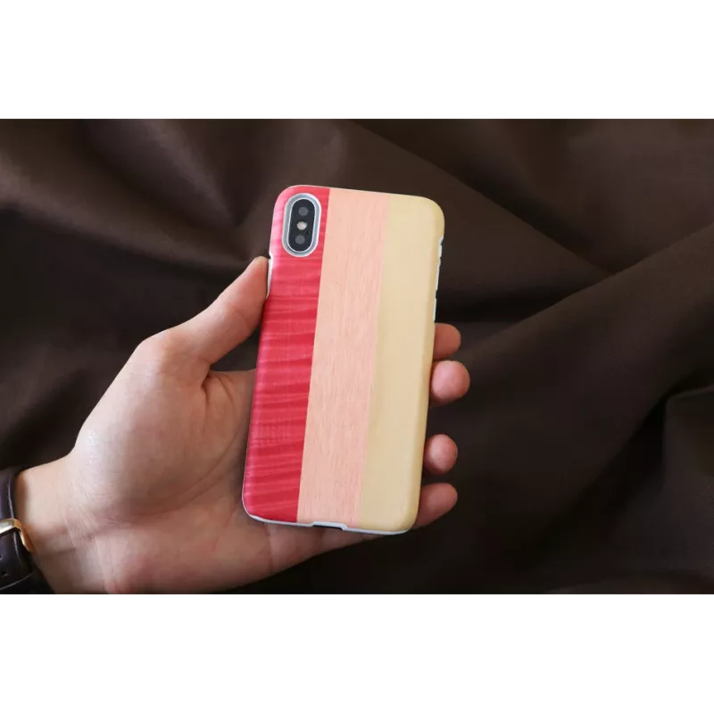 Viedtālruņa maciņš man and wood iPhone X/XS — rozā pīrāga balts