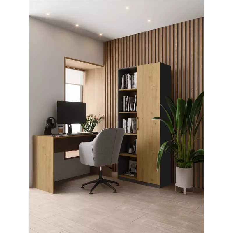 Office bookcase top e shop RD-80 ANT/ART KPL, 10 shelves, particle board, 800×300×1820 mm