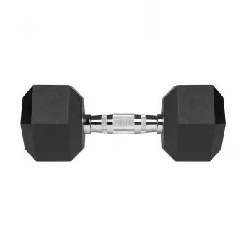Gumijotas čuguna hanteles HEX 2x10 kg REBEL ACTIVE