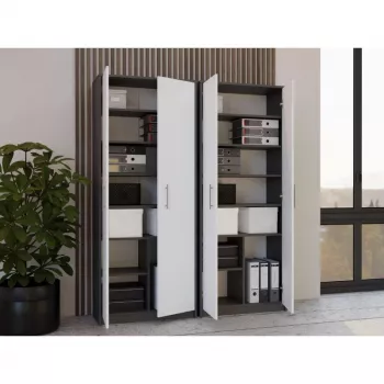 OLIV 2D CLOSED SHELVING UNIT, ANTHRACITE/Balts SET