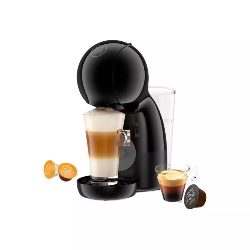 Kapsulu kafijas automāts DeLonghi EDG110.AB Piccolo XS — 15 bāri, 0,8 L ūdens tvertne, darba virsmai, melns
