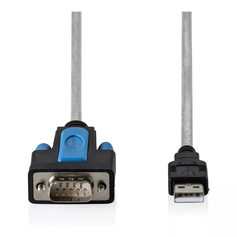 USB 2.0 uz RS232 adaptera kabelis DIGITUS DA-70170, FTDI mikroshēmojums, 1,8 m, USB Type-A uz DB9