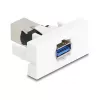Keystone modulis DELOCK 90910 — plakans USB A savienotājs, balts, 45×22.5×42.6 mm