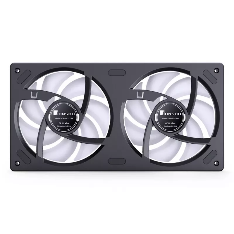 Jonsbo ZB-240BR 120 mm reversās lāpstiņas ARGB PWM 2 gab. korpusa ventilatori - melni