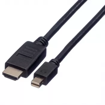 ROLINE - Video-/Audio kabelis - DisplayPort / HDMI - 32 AWG - Mini DisplayPort (vīr.) - HDMI, 19-pin (vīr.) - 3 m - Ekranēts - Melns (11.04.5792)