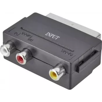 SpeaKa Professional RCA / SCART adapteris [3x RCA ligzda - 1x SCART spraudnis] melns (SP-7869904)