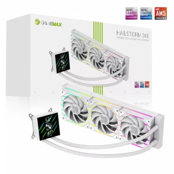 Gamemax | CPU šķidruma dzesētājs | HAILSTORM 360 LCD | Balts