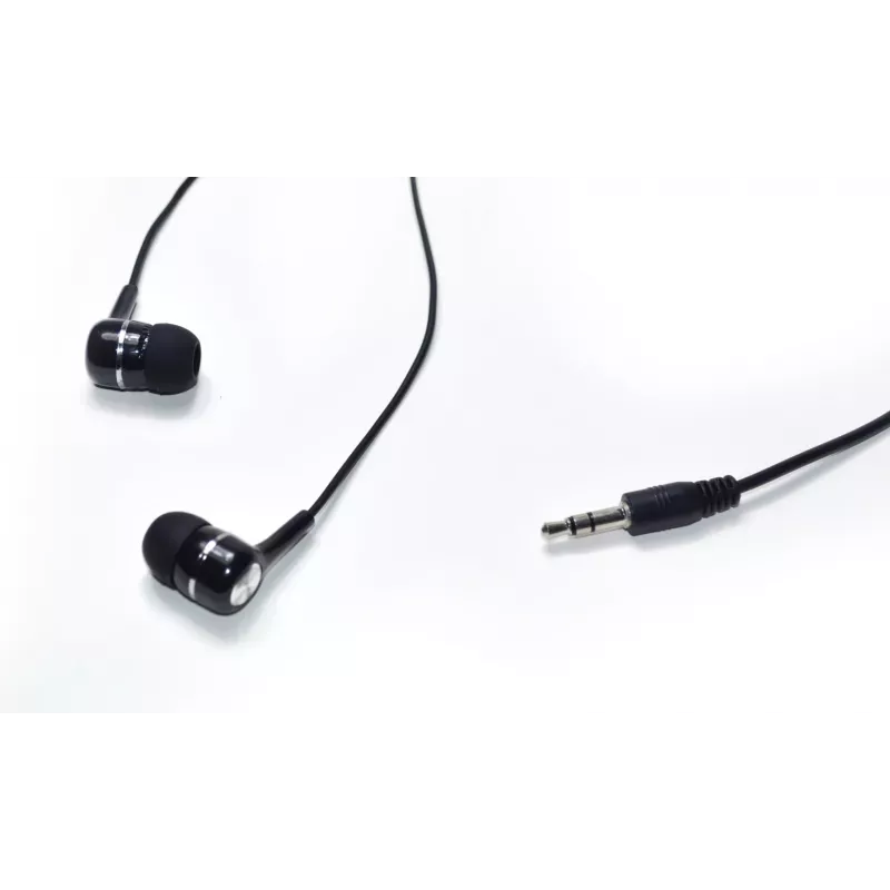 Vadu ievietojamās austiņas VAKOSS LT-437EX, binaurālas, 3,5 mm, 1 m kabelis, 32 Ω, 20–20000 Hz, slēgtas, melnas