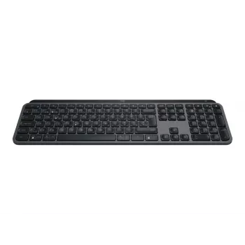Bezvadu pilna izmēra tastatūra Logitech Master MX Keys S — Graphite, Bluetooth & 2.4 GHz (Nano), USB-C uzlādējama, fona apgaismojums, QWERTY US International