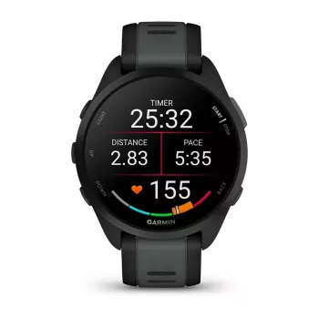 Garmin Forerunner 165 Music - Melns - Sporta pulkstenis ar siksniņu - Silikons - Slānekļpelēks - Plaukstas locītavas izmērs: 126-203 mm - Displejs 3 cm (1,2) (010-02863-30)