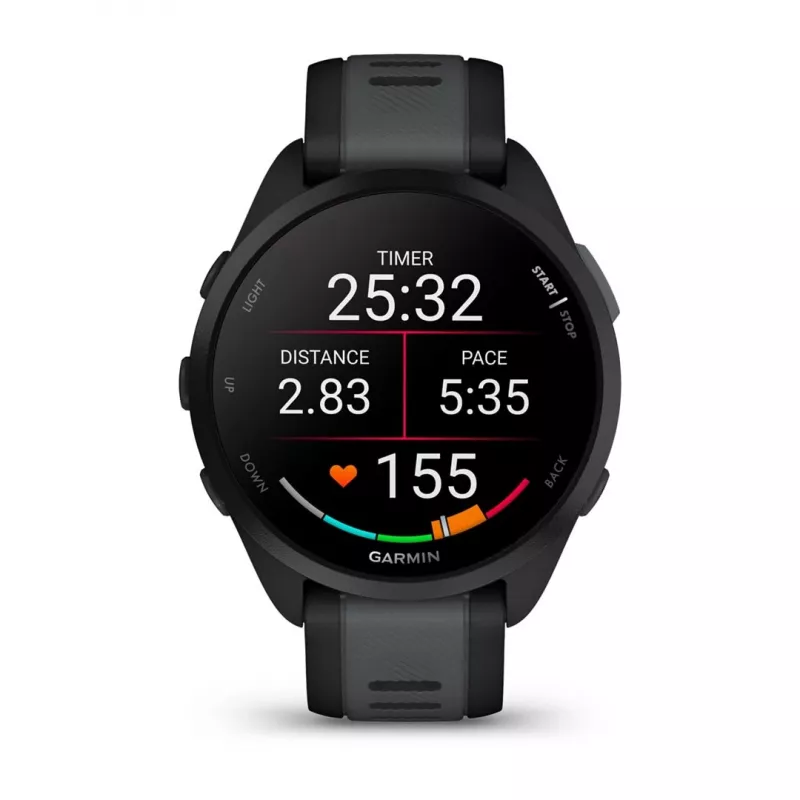 Garmin Forerunner 165 Music - Melns - Sporta pulkstenis ar siksniņu - Silikons - Slānekļpelēks - Plaukstas locītavas izmērs: 126-203 mm - Displejs 3 cm (1,2) (010-02863-30)