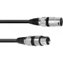 XLR kabelis Omnitronic 3022075B — 1x XLR tēviņa uz 1x XLR sievišķo, 0,2 m
