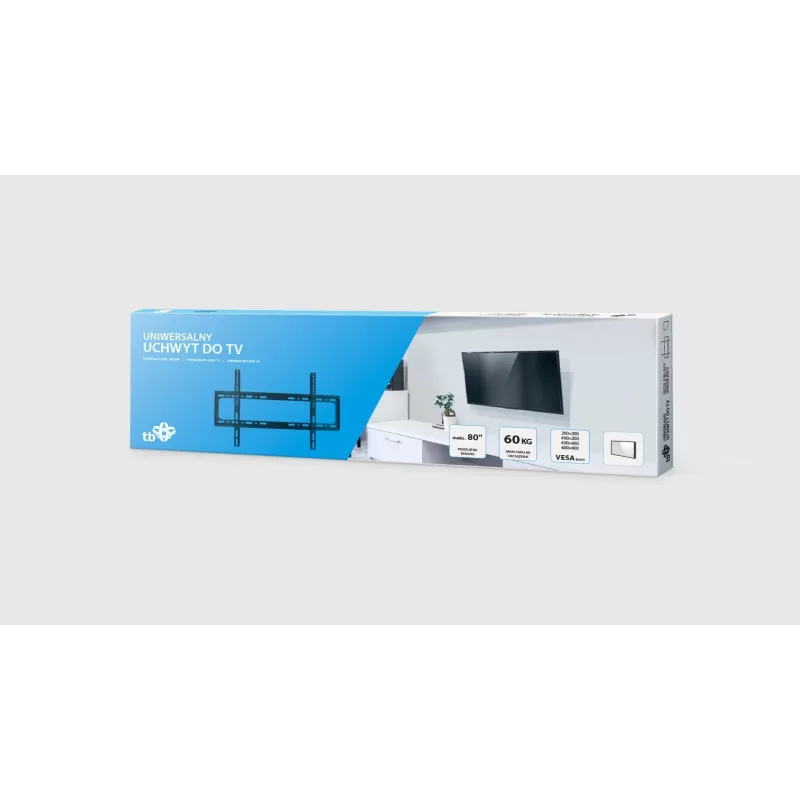 TV sienas stiprinājums TB-750 līdz 80 collām, 60 kg maks., VESA 600x400